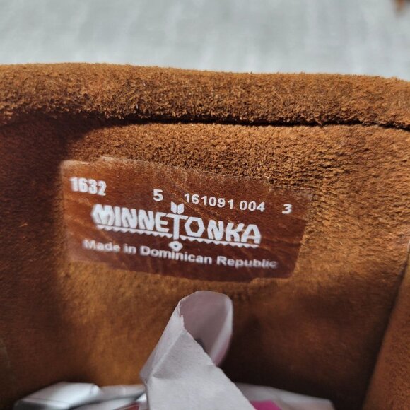 Minnetonka Moccasins 3 Layer Fringe Women's Size 5 Brown Suede Calf High Boots - Picture 10 of 10